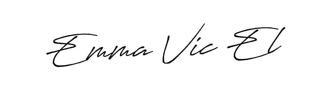 Also You can easily find your signature by using the search form. We will create Emma Vic El name handwritten signature images for you free of cost using Antro_Vectra_Bolder sign style. Emma Vic El signature style 7 images and pictures png