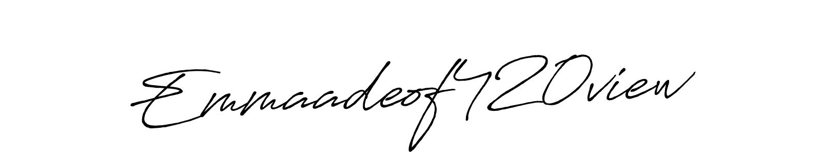 Make a beautiful signature design for name Emmaadeof420view. With this signature (Antro_Vectra_Bolder) style, you can create a handwritten signature for free. Emmaadeof420view signature style 7 images and pictures png
