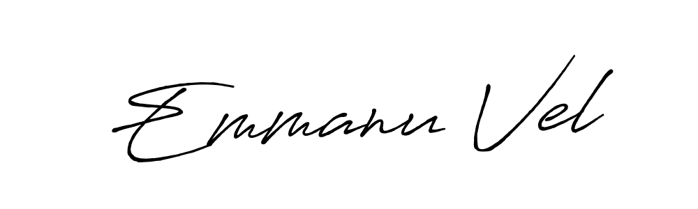 The best way (Antro_Vectra_Bolder) to make a short signature is to pick only two or three words in your name. The name Emmanu Vel include a total of six letters. For converting this name. Emmanu Vel signature style 7 images and pictures png