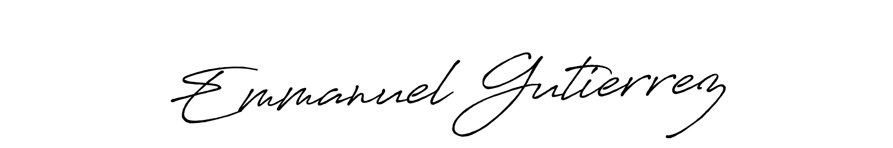 How to make Emmanuel Gutierrez name signature. Use Antro_Vectra_Bolder style for creating short signs online. This is the latest handwritten sign. Emmanuel Gutierrez signature style 7 images and pictures png
