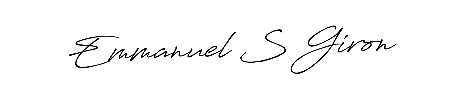 How to make Emmanuel S Giron signature? Antro_Vectra_Bolder is a professional autograph style. Create handwritten signature for Emmanuel S Giron name. Emmanuel S Giron signature style 7 images and pictures png