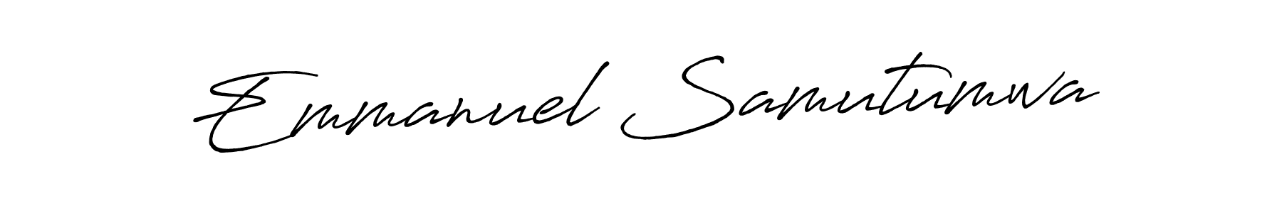 How to make Emmanuel Samutumwa name signature. Use Antro_Vectra_Bolder style for creating short signs online. This is the latest handwritten sign. Emmanuel Samutumwa signature style 7 images and pictures png