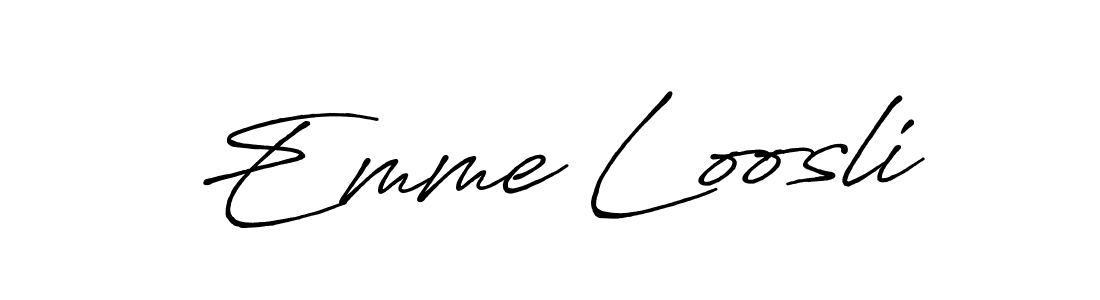 How to make Emme Loosli signature? Antro_Vectra_Bolder is a professional autograph style. Create handwritten signature for Emme Loosli name. Emme Loosli signature style 7 images and pictures png