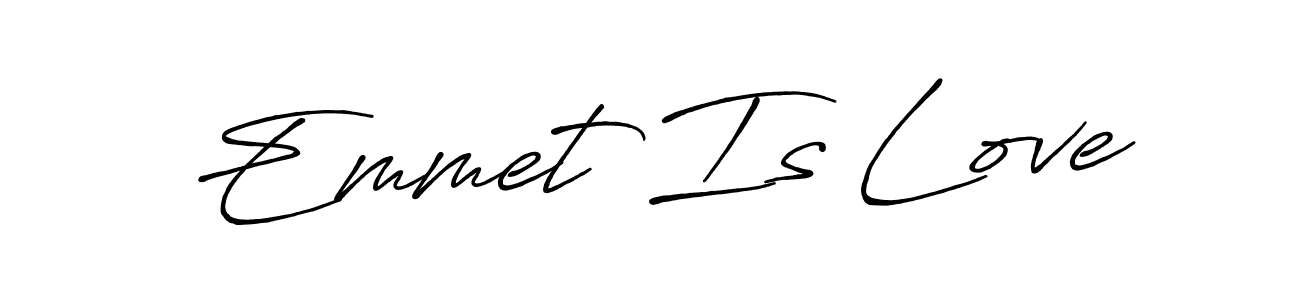 How to make Emmet Is Love name signature. Use Antro_Vectra_Bolder style for creating short signs online. This is the latest handwritten sign. Emmet Is Love signature style 7 images and pictures png