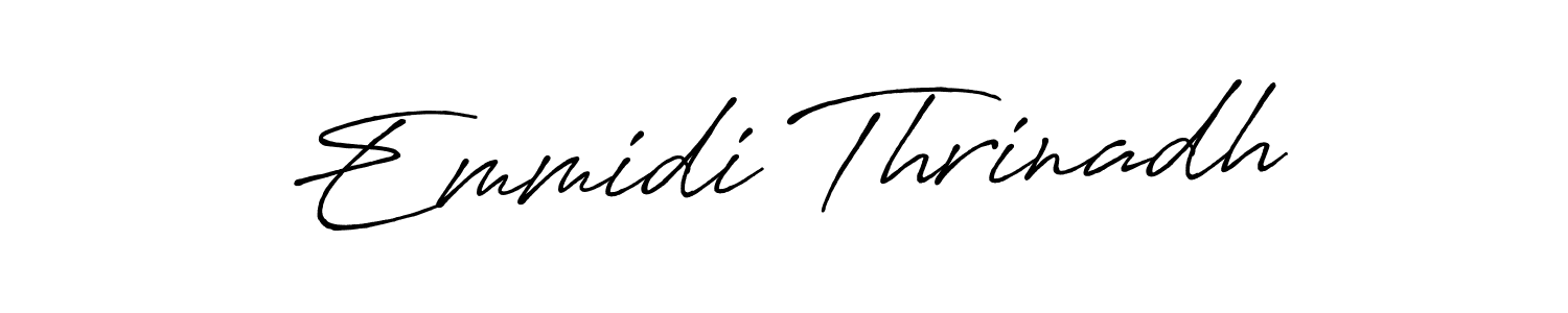 Also we have Emmidi Thrinadh name is the best signature style. Create professional handwritten signature collection using Antro_Vectra_Bolder autograph style. Emmidi Thrinadh signature style 7 images and pictures png