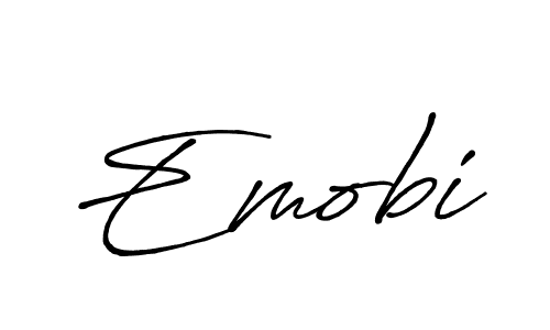 Make a beautiful signature design for name Emobi. With this signature (Antro_Vectra_Bolder) style, you can create a handwritten signature for free. Emobi signature style 7 images and pictures png