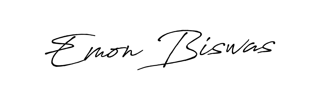 Create a beautiful signature design for name Emon Biswas. With this signature (Antro_Vectra_Bolder) fonts, you can make a handwritten signature for free. Emon Biswas signature style 7 images and pictures png