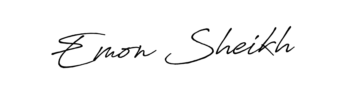if you are searching for the best signature style for your name Emon Sheikh. so please give up your signature search. here we have designed multiple signature styles  using Antro_Vectra_Bolder. Emon Sheikh signature style 7 images and pictures png
