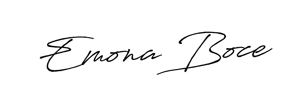 Create a beautiful signature design for name Emona Boce. With this signature (Antro_Vectra_Bolder) fonts, you can make a handwritten signature for free. Emona Boce signature style 7 images and pictures png