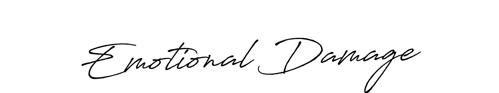 Use a signature maker to create a handwritten signature online. With this signature software, you can design (Antro_Vectra_Bolder) your own signature for name Emotional Damage. Emotional Damage signature style 7 images and pictures png