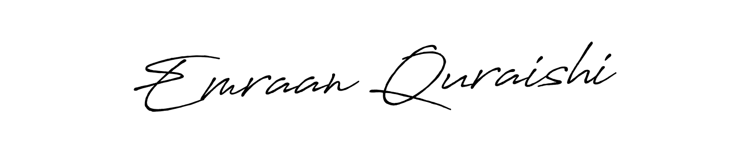 Emraan Quraishi stylish signature style. Best Handwritten Sign (Antro_Vectra_Bolder) for my name. Handwritten Signature Collection Ideas for my name Emraan Quraishi. Emraan Quraishi signature style 7 images and pictures png