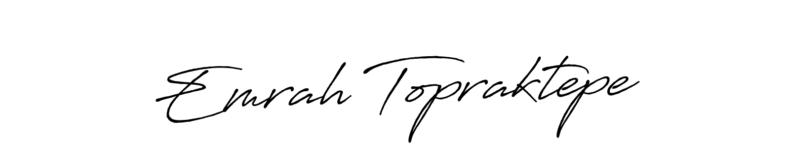 Antro_Vectra_Bolder is a professional signature style that is perfect for those who want to add a touch of class to their signature. It is also a great choice for those who want to make their signature more unique. Get Emrah Topraktepe name to fancy signature for free. Emrah Topraktepe signature style 7 images and pictures png