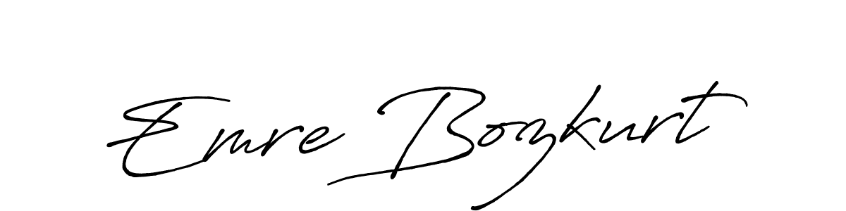 Create a beautiful signature design for name Emre Bozkurt. With this signature (Antro_Vectra_Bolder) fonts, you can make a handwritten signature for free. Emre Bozkurt signature style 7 images and pictures png