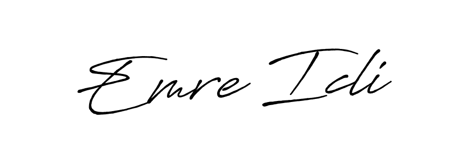 How to make Emre Icli name signature. Use Antro_Vectra_Bolder style for creating short signs online. This is the latest handwritten sign. Emre Icli signature style 7 images and pictures png