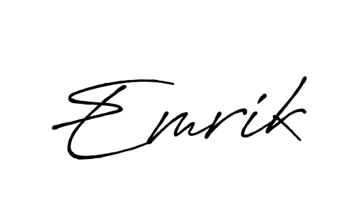Also we have Emrik name is the best signature style. Create professional handwritten signature collection using Antro_Vectra_Bolder autograph style. Emrik signature style 7 images and pictures png