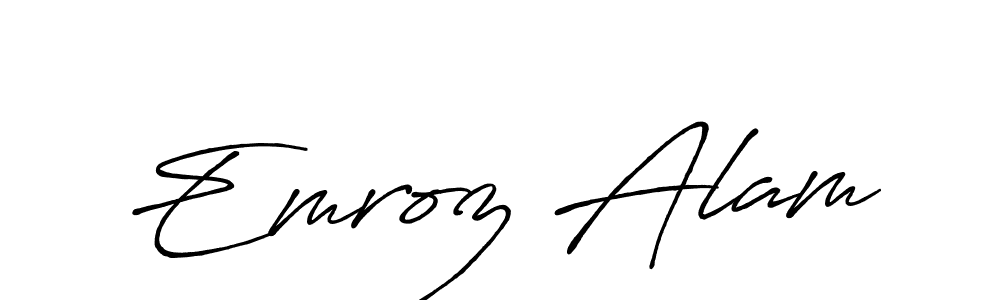 Antro_Vectra_Bolder is a professional signature style that is perfect for those who want to add a touch of class to their signature. It is also a great choice for those who want to make their signature more unique. Get Emroz Alam name to fancy signature for free. Emroz Alam signature style 7 images and pictures png