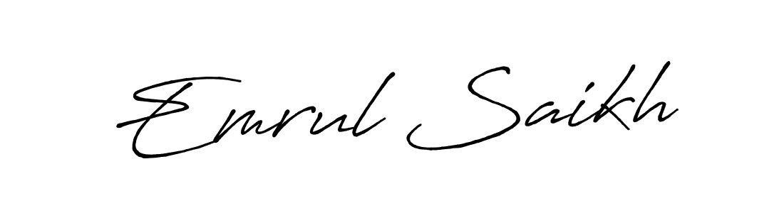 Make a beautiful signature design for name Emrul Saikh. With this signature (Antro_Vectra_Bolder) style, you can create a handwritten signature for free. Emrul Saikh signature style 7 images and pictures png