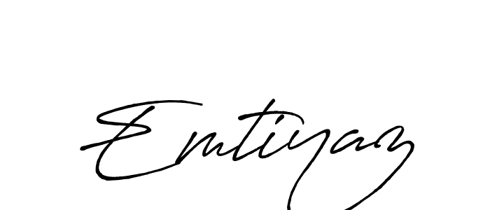 Design your own signature with our free online signature maker. With this signature software, you can create a handwritten (Antro_Vectra_Bolder) signature for name Emtiyaz. Emtiyaz signature style 7 images and pictures png
