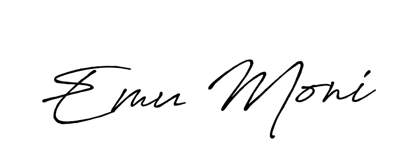 Make a beautiful signature design for name Emu Moni. With this signature (Antro_Vectra_Bolder) style, you can create a handwritten signature for free. Emu Moni signature style 7 images and pictures png