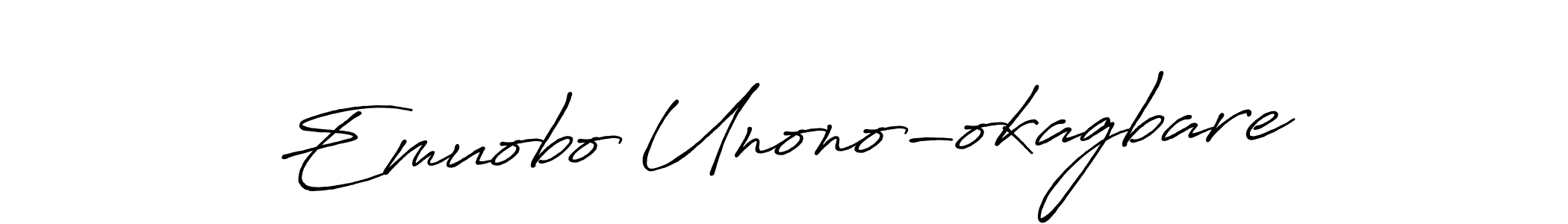 Also You can easily find your signature by using the search form. We will create Emuobo Unono-okagbare name handwritten signature images for you free of cost using Antro_Vectra_Bolder sign style. Emuobo Unono-okagbare signature style 7 images and pictures png