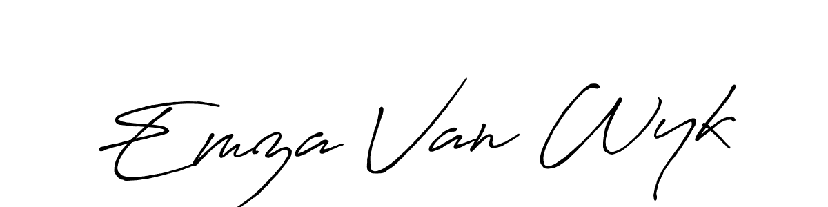 This is the best signature style for the Emza Van Wyk name. Also you like these signature font (Antro_Vectra_Bolder). Mix name signature. Emza Van Wyk signature style 7 images and pictures png