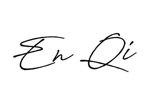 Also You can easily find your signature by using the search form. We will create En Qi name handwritten signature images for you free of cost using Antro_Vectra_Bolder sign style. En Qi signature style 7 images and pictures png