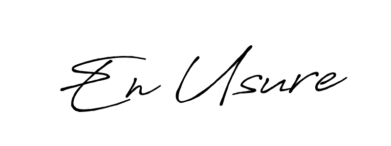 Use a signature maker to create a handwritten signature online. With this signature software, you can design (Antro_Vectra_Bolder) your own signature for name En Usure. En Usure signature style 7 images and pictures png