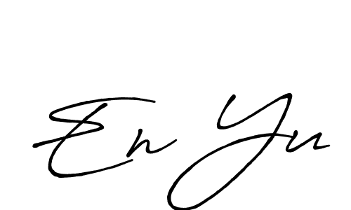 Similarly Antro_Vectra_Bolder is the best handwritten signature design. Signature creator online .You can use it as an online autograph creator for name En Yu. En Yu signature style 7 images and pictures png
