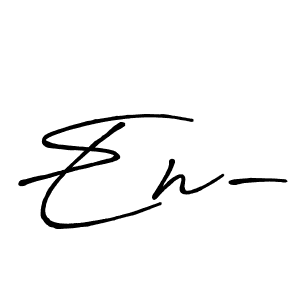 Make a beautiful signature design for name En-. With this signature (Antro_Vectra_Bolder) style, you can create a handwritten signature for free. En- signature style 7 images and pictures png