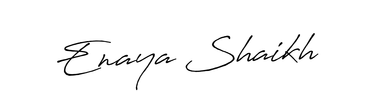 Create a beautiful signature design for name Enaya Shaikh. With this signature (Antro_Vectra_Bolder) fonts, you can make a handwritten signature for free. Enaya Shaikh signature style 7 images and pictures png