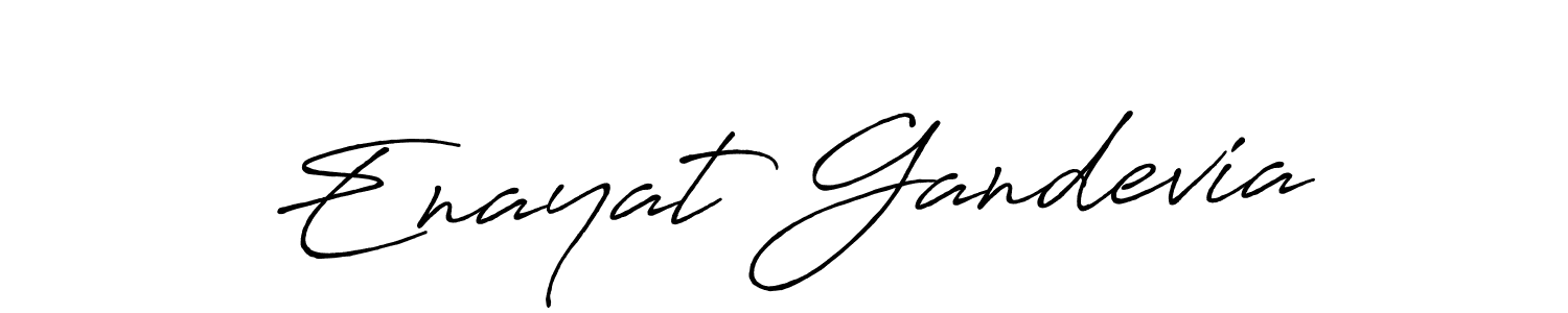 Design your own signature with our free online signature maker. With this signature software, you can create a handwritten (Antro_Vectra_Bolder) signature for name Enayat Gandevia. Enayat Gandevia signature style 7 images and pictures png