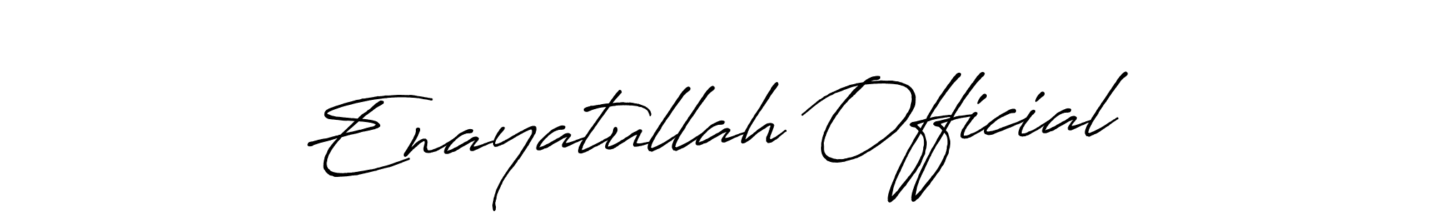 Create a beautiful signature design for name Enayatullah Official. With this signature (Antro_Vectra_Bolder) fonts, you can make a handwritten signature for free. Enayatullah Official signature style 7 images and pictures png