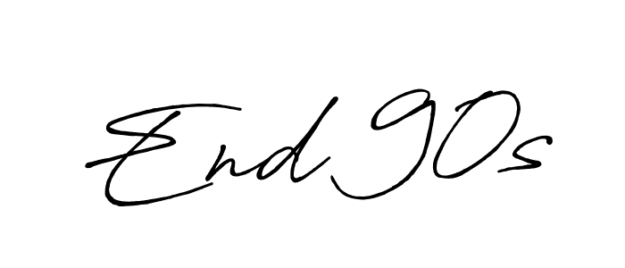 Use a signature maker to create a handwritten signature online. With this signature software, you can design (Antro_Vectra_Bolder) your own signature for name End 90s. End 90s signature style 7 images and pictures png