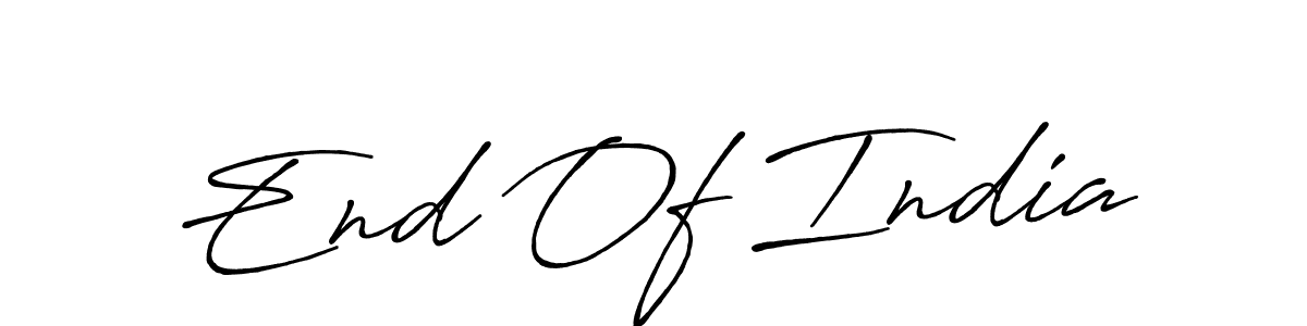 Check out images of Autograph of End Of India name. Actor End Of India Signature Style. Antro_Vectra_Bolder is a professional sign style online. End Of India signature style 7 images and pictures png