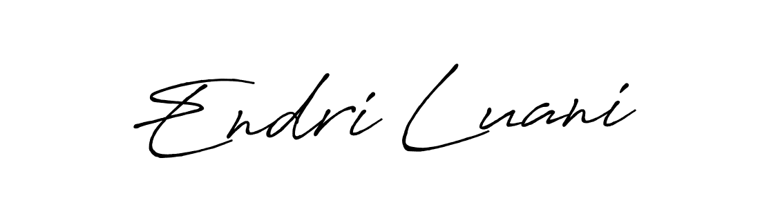 The best way (Antro_Vectra_Bolder) to make a short signature is to pick only two or three words in your name. The name Endri Luani include a total of six letters. For converting this name. Endri Luani signature style 7 images and pictures png