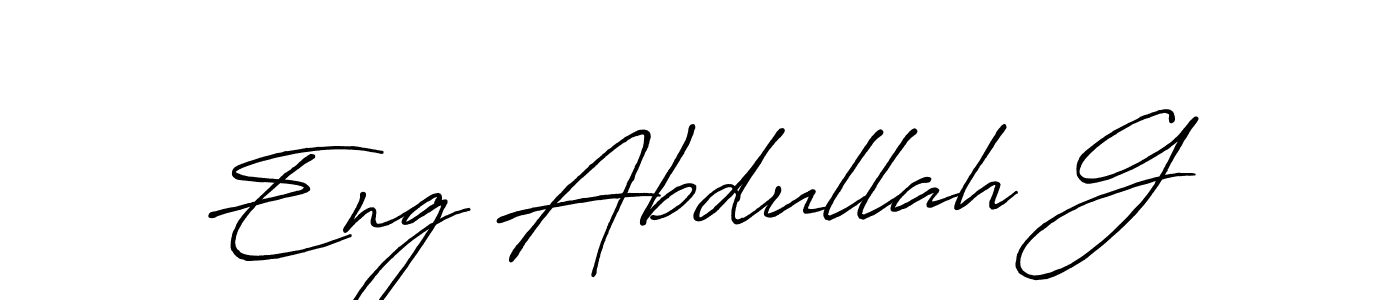 Eng Abdullah G stylish signature style. Best Handwritten Sign (Antro_Vectra_Bolder) for my name. Handwritten Signature Collection Ideas for my name Eng Abdullah G. Eng Abdullah G signature style 7 images and pictures png