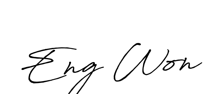 Create a beautiful signature design for name Eng Won. With this signature (Antro_Vectra_Bolder) fonts, you can make a handwritten signature for free. Eng Won signature style 7 images and pictures png