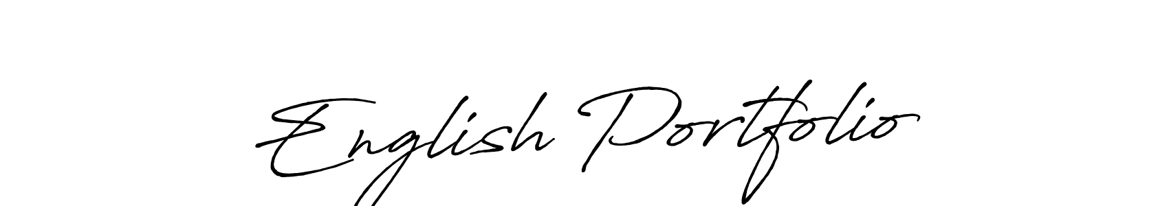if you are searching for the best signature style for your name English Portfolio. so please give up your signature search. here we have designed multiple signature styles  using Antro_Vectra_Bolder. English Portfolio signature style 7 images and pictures png