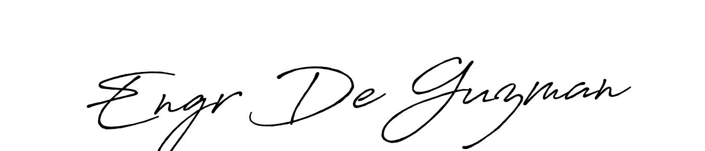 Create a beautiful signature design for name Engr De Guzman. With this signature (Antro_Vectra_Bolder) fonts, you can make a handwritten signature for free. Engr De Guzman signature style 7 images and pictures png