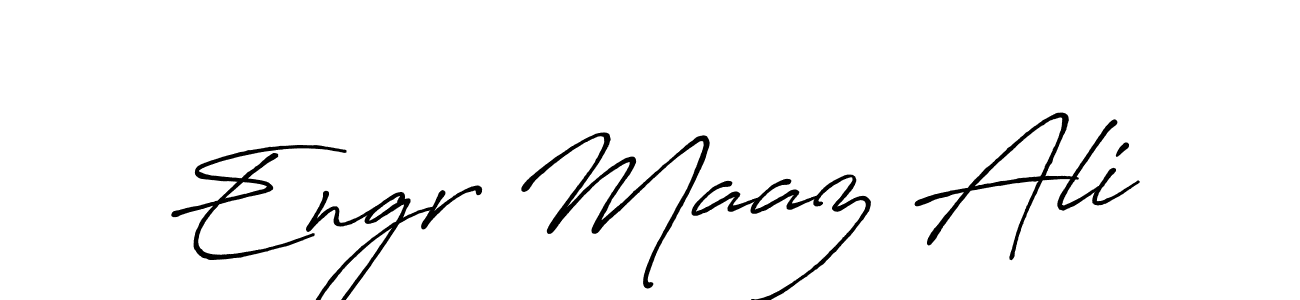 Create a beautiful signature design for name Engr Maaz Ali. With this signature (Antro_Vectra_Bolder) fonts, you can make a handwritten signature for free. Engr Maaz Ali signature style 7 images and pictures png