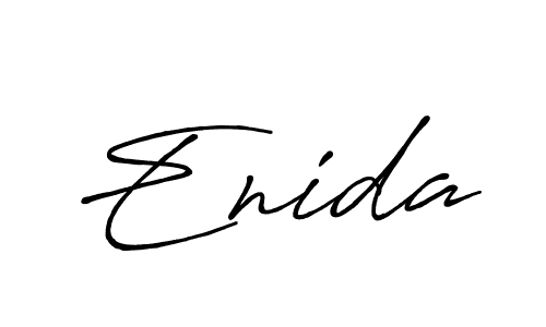 How to make Enida name signature. Use Antro_Vectra_Bolder style for creating short signs online. This is the latest handwritten sign. Enida signature style 7 images and pictures png