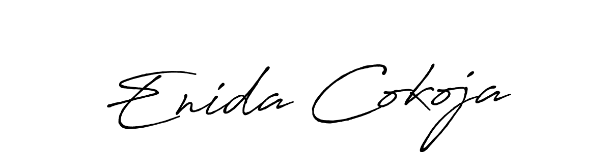 Make a beautiful signature design for name Enida Cokoja. With this signature (Antro_Vectra_Bolder) style, you can create a handwritten signature for free. Enida Cokoja signature style 7 images and pictures png