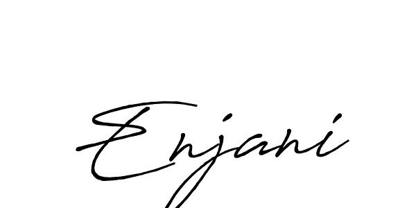 Use a signature maker to create a handwritten signature online. With this signature software, you can design (Antro_Vectra_Bolder) your own signature for name Enjani. Enjani signature style 7 images and pictures png