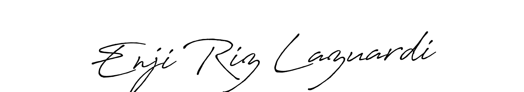 Create a beautiful signature design for name Enji Riz Lazuardi. With this signature (Antro_Vectra_Bolder) fonts, you can make a handwritten signature for free. Enji Riz Lazuardi signature style 7 images and pictures png