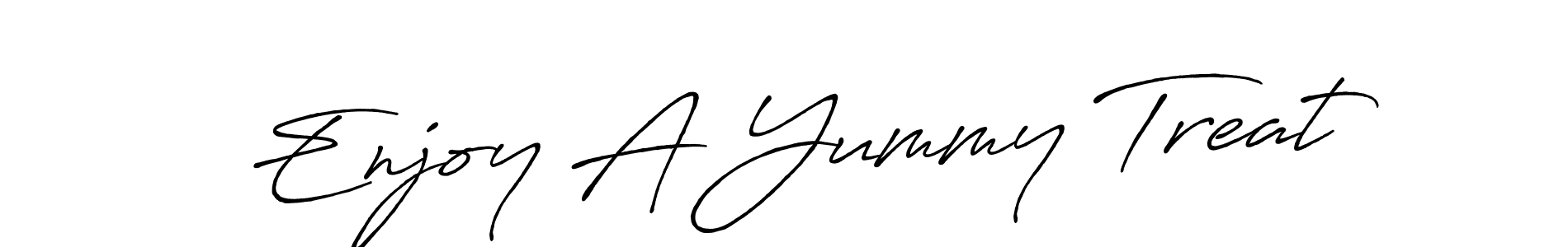 Make a beautiful signature design for name Enjoy A Yummy Treat. With this signature (Antro_Vectra_Bolder) style, you can create a handwritten signature for free. Enjoy A Yummy Treat signature style 7 images and pictures png