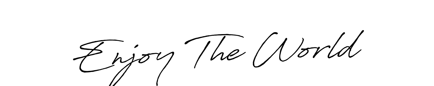 You should practise on your own different ways (Antro_Vectra_Bolder) to write your name (Enjoy The World) in signature. don't let someone else do it for you. Enjoy The World signature style 7 images and pictures png