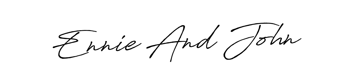 Also we have Ennie And John name is the best signature style. Create professional handwritten signature collection using Antro_Vectra_Bolder autograph style. Ennie And John signature style 7 images and pictures png