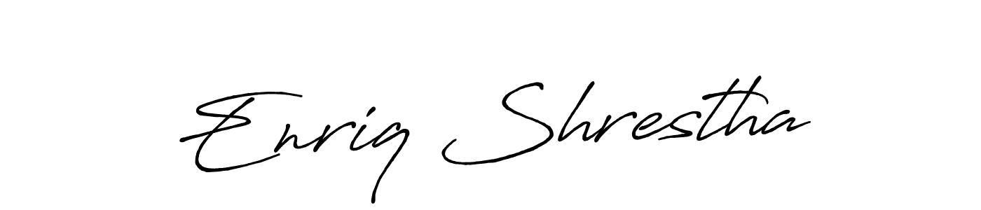 Create a beautiful signature design for name Enriq Shrestha. With this signature (Antro_Vectra_Bolder) fonts, you can make a handwritten signature for free. Enriq Shrestha signature style 7 images and pictures png