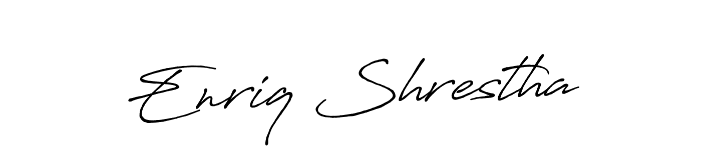 Similarly Antro_Vectra_Bolder is the best handwritten signature design. Signature creator online .You can use it as an online autograph creator for name Enriq Shrestha. Enriq Shrestha signature style 7 images and pictures png