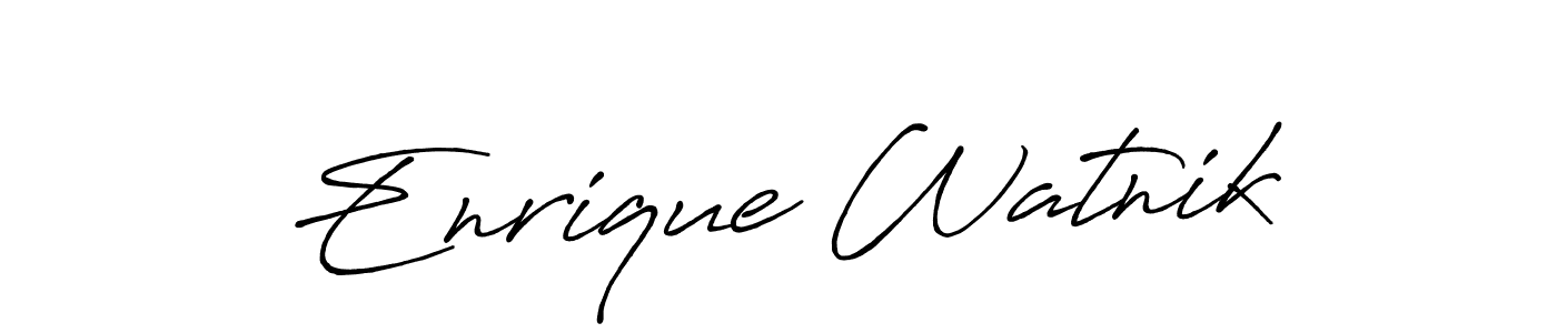Make a short Enrique Watnik signature style. Manage your documents anywhere anytime using Antro_Vectra_Bolder. Create and add eSignatures, submit forms, share and send files easily. Enrique Watnik signature style 7 images and pictures png